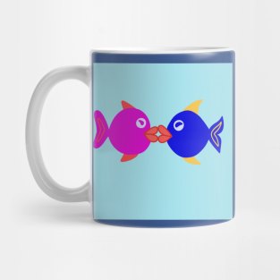 Illustrated kissing fish Mug